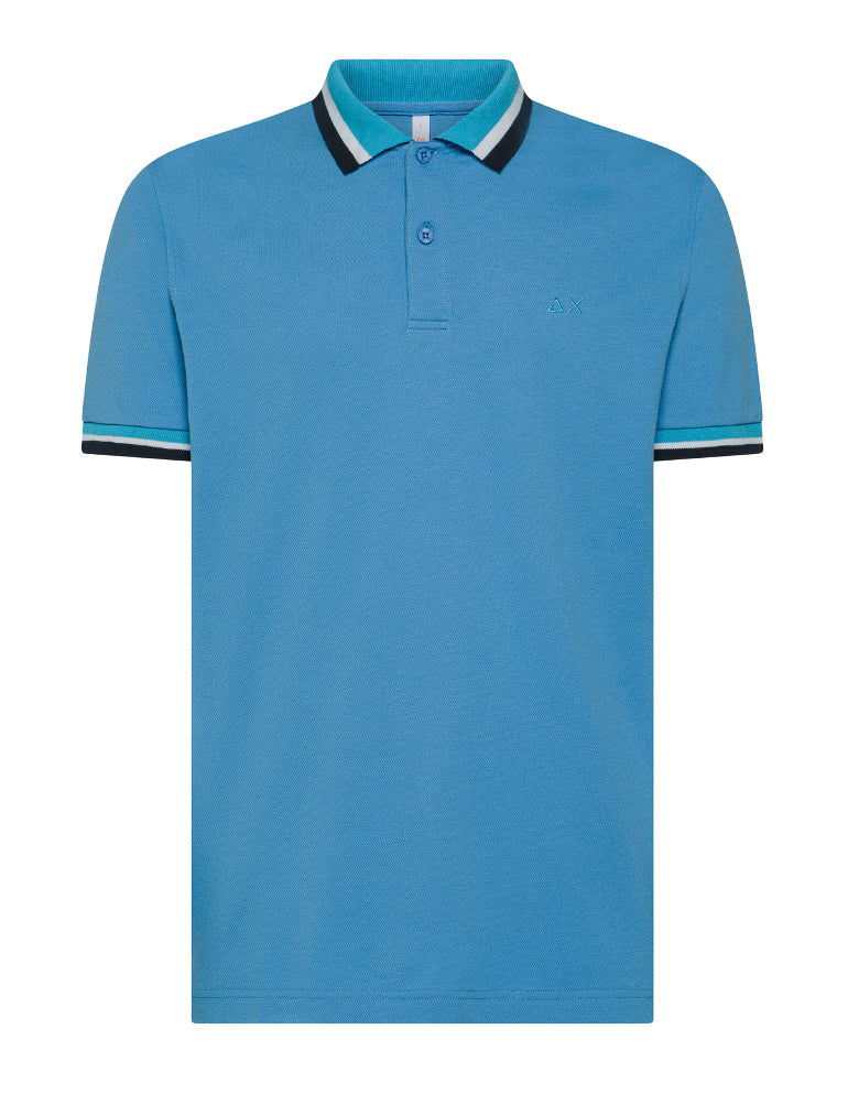 SUN68 POLO UOMO COLLAR MULTISTRIPES AVIO