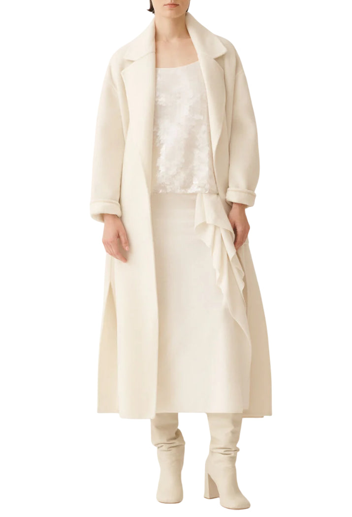 FABIANA FILIPPI CAPPOTTO IN DOUBLE DI LANA E CASHMERE SOFT BIANCO