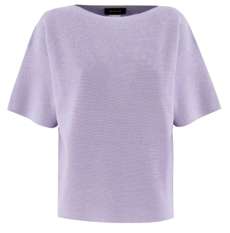 FABIANA FILIPPI MAGLIA CON SCOLLO A BARCA COLORE MALVA