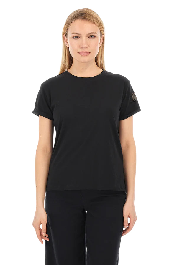 LA MARTINA T-SHIRT DONNA ALBA REGULAR FIT BLACK NERO