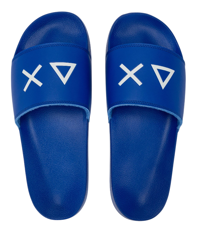 SUN68 UOMO CIABATTE IN PU BLU ROYAL