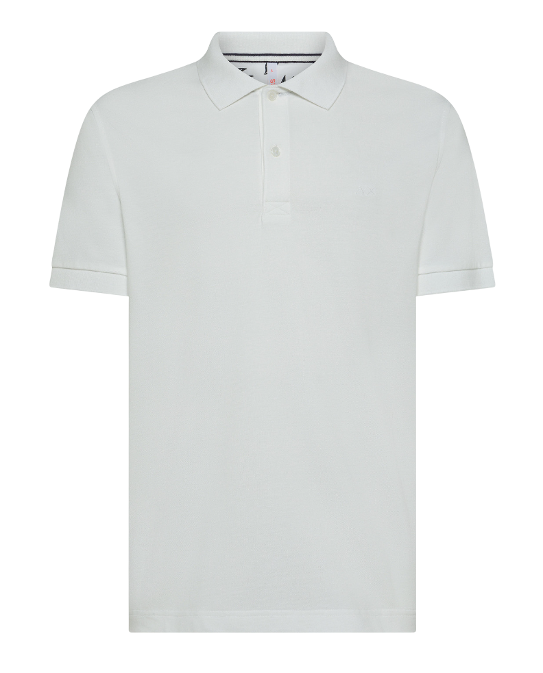 SUN68 UOMO POLO COLD DYE BIANCO PANNA