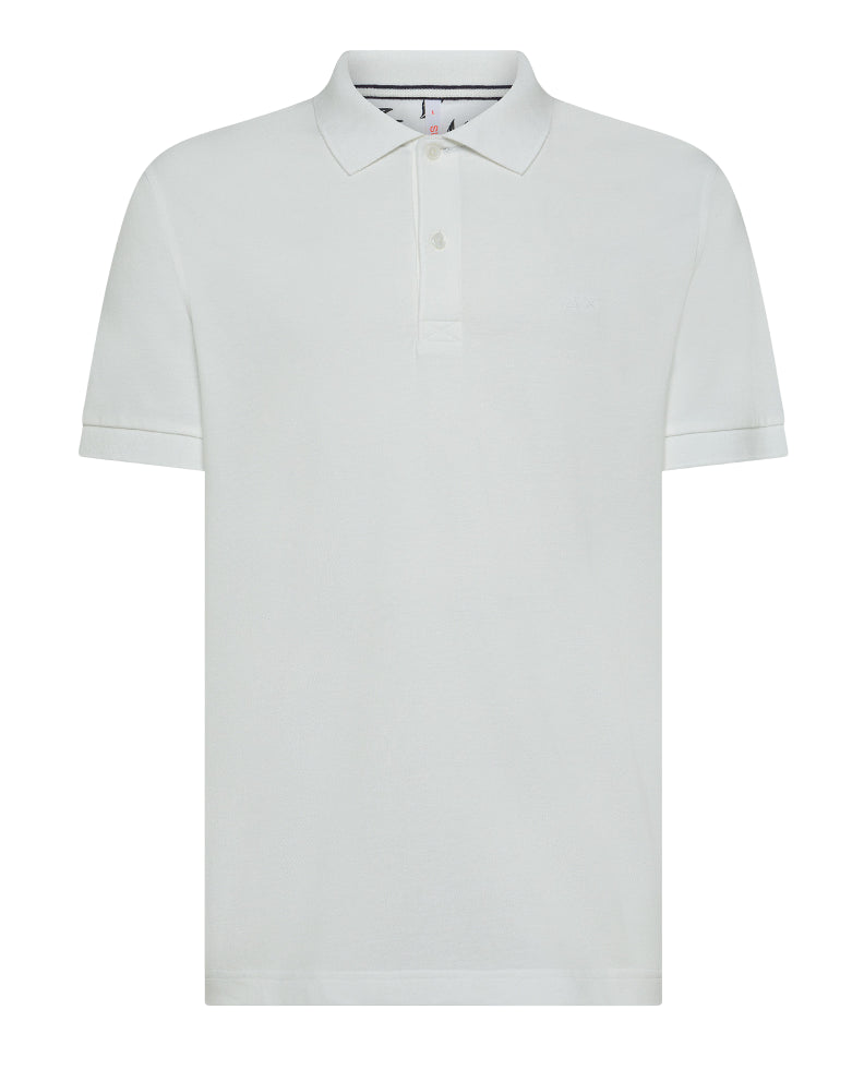 SUN68 UOMO POLO COLD DYE BIANCO PANNA