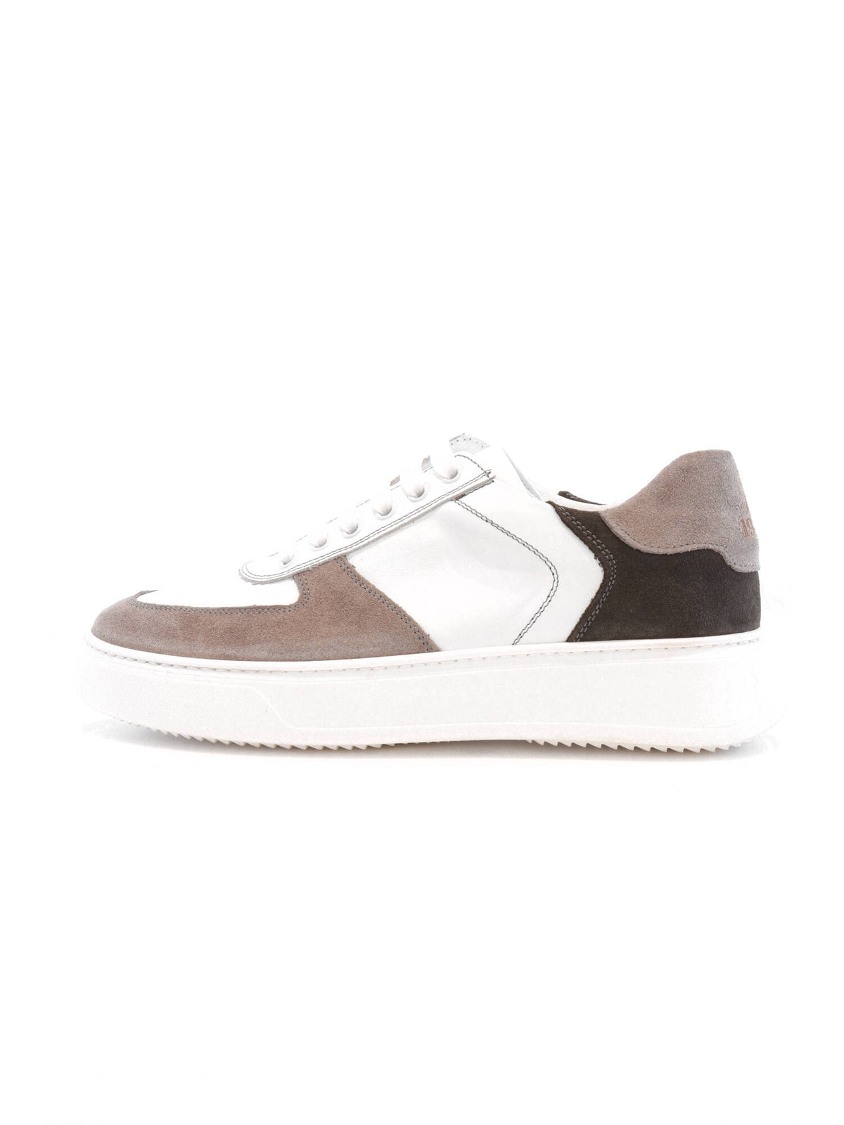 MARK MIDOR SNEAKERS NEW YORK IN PELLE COLORE BIANCO & GRIGIO CHIARO