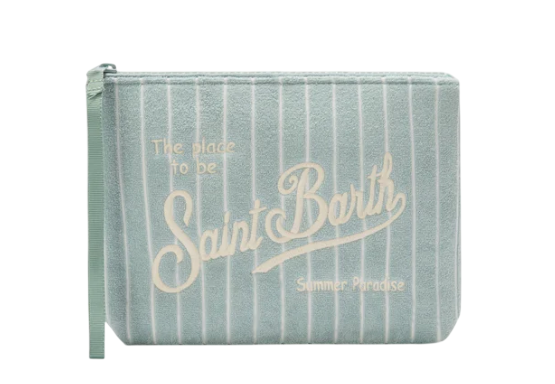MC2 SAINT BARTH POCHETTE ALINE EFFETTO SPUGNA CON FANTASIA A RIGHE IN RILIEVO