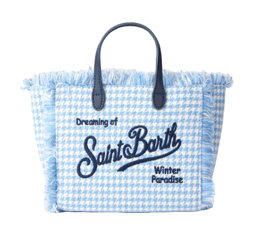 MC2 SAINT BARTH MINI BORSA VANITY IN LANA CON MOTIVO PIED DE POULE LUCIDO