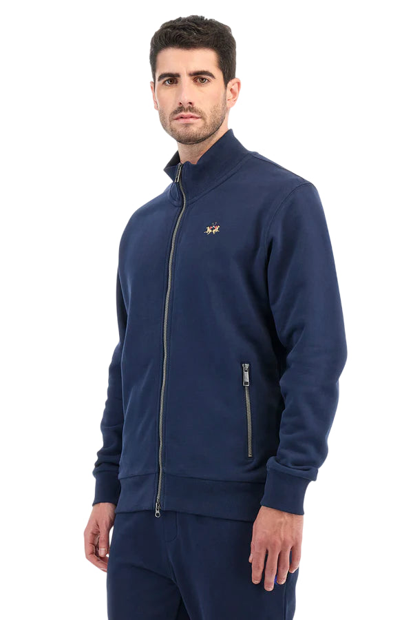 FELPA IN COTONE ARIBERTO FULL ZIP NAVY BLUE