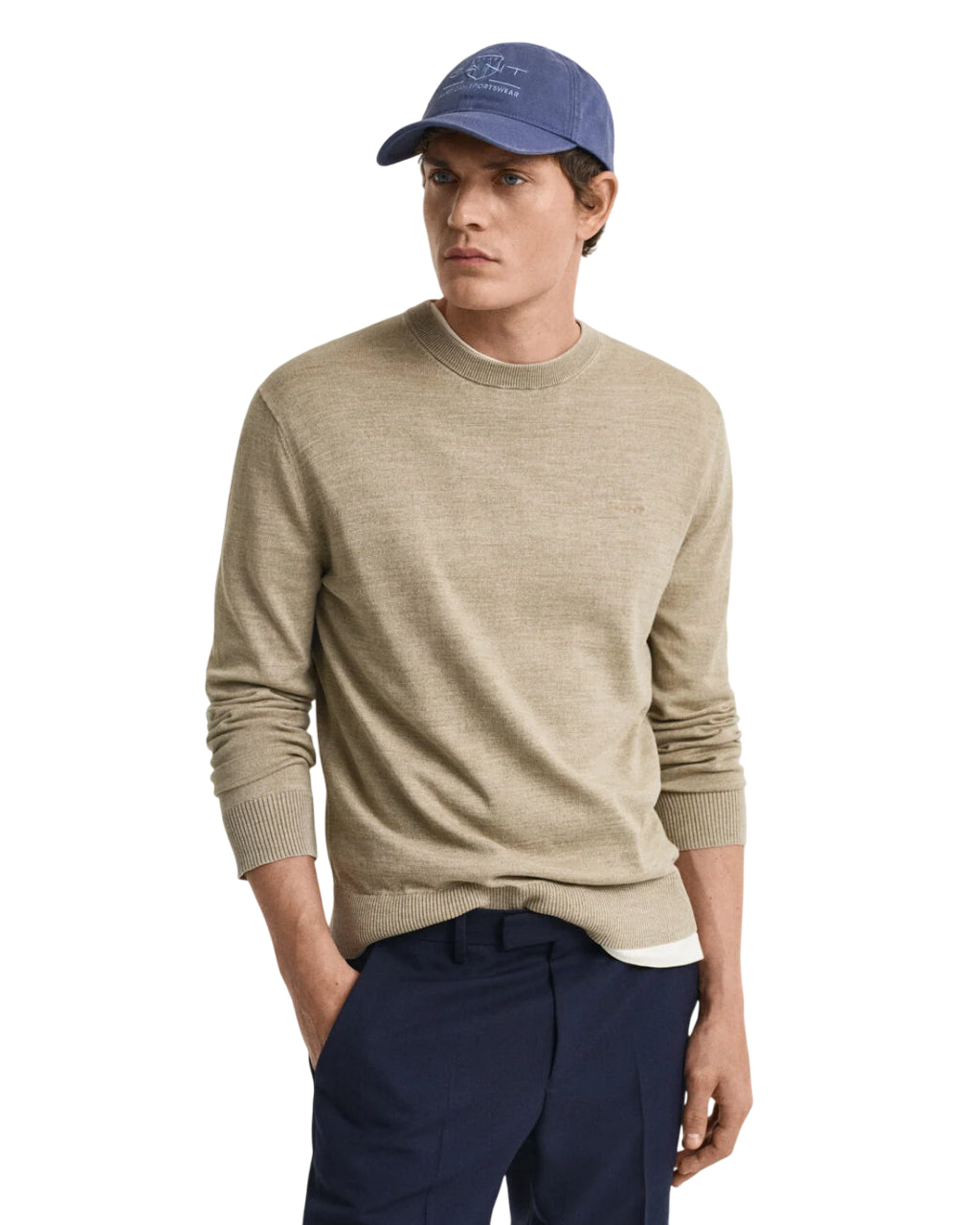 GANT  UOMO FELPA GIROCOLLO SUNFADED DRY SAND