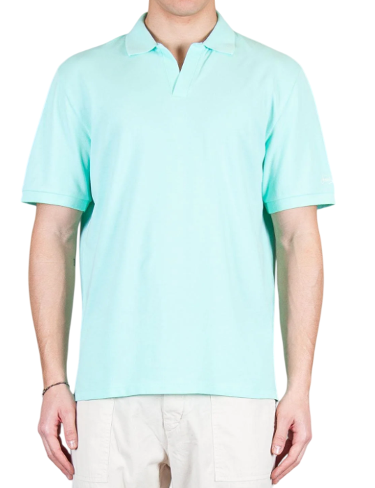 MC2 SAINT BARTH POLO CHARLES IN PIQUET DI COTONE MENTA SENZA BOTTONI