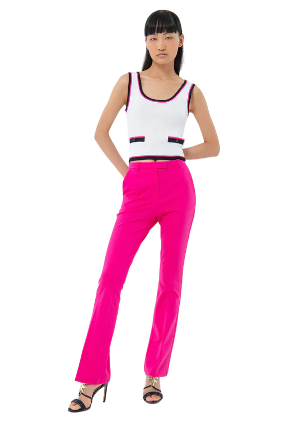 FRACOMINA PANTALONI BOOTCUT IN TESSUTO TECNICO FUXIA
