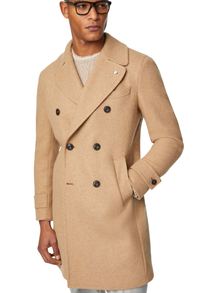 LBM 1911 SPORT CAPPOTTO DOPPIOPETTO IN LANA CAMMELLO