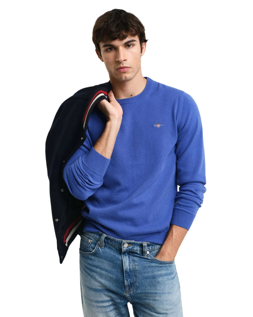 GANT MAGLIA GIROCOLLO IN FINISSIMA LANA D'AGNELLO RICH BLUE