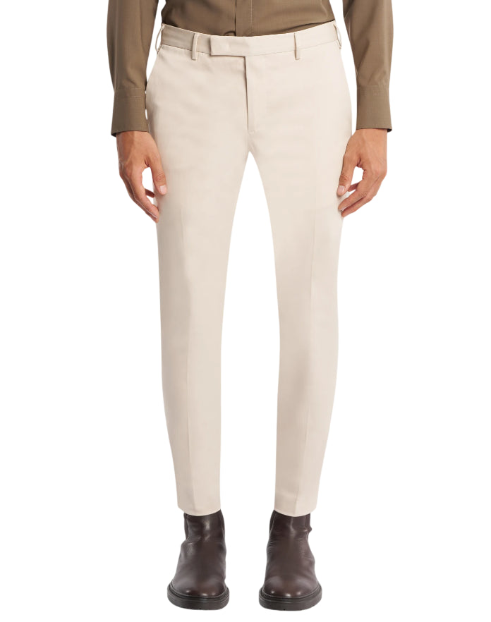 PT01 PANTALONI DIECI IN GABARDINA STRETCH COLORE GHIACCIO