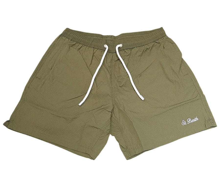MC2 SAINT BARTH COSTUME DA BAGNO PATMOS SEERSUCKER VERDE