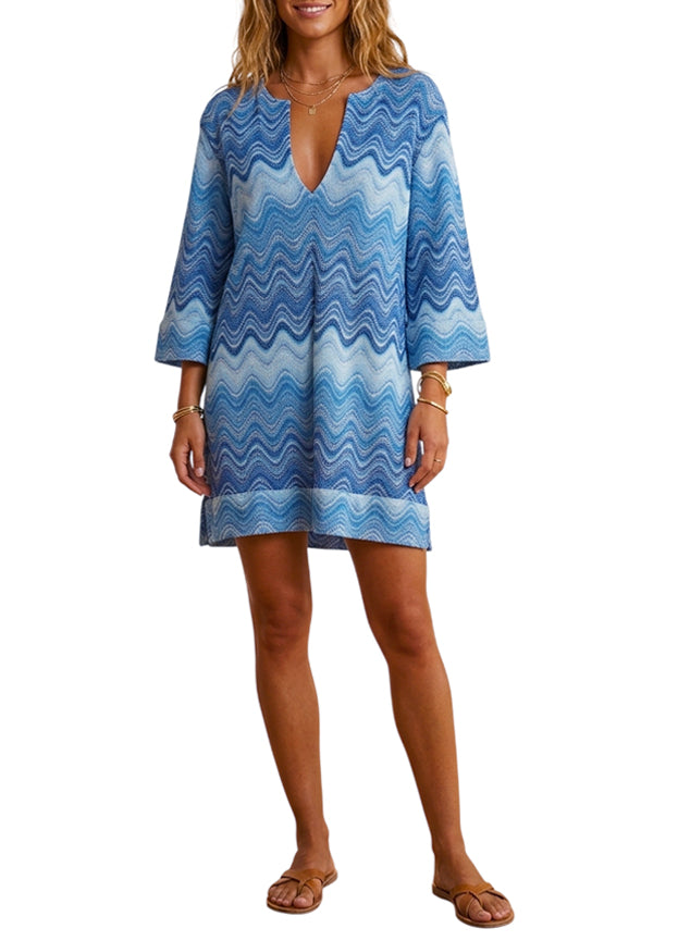 MC2 SAINT BARTH VESTITO MACHA IN VISCOSA E LUREX TINTE BLU