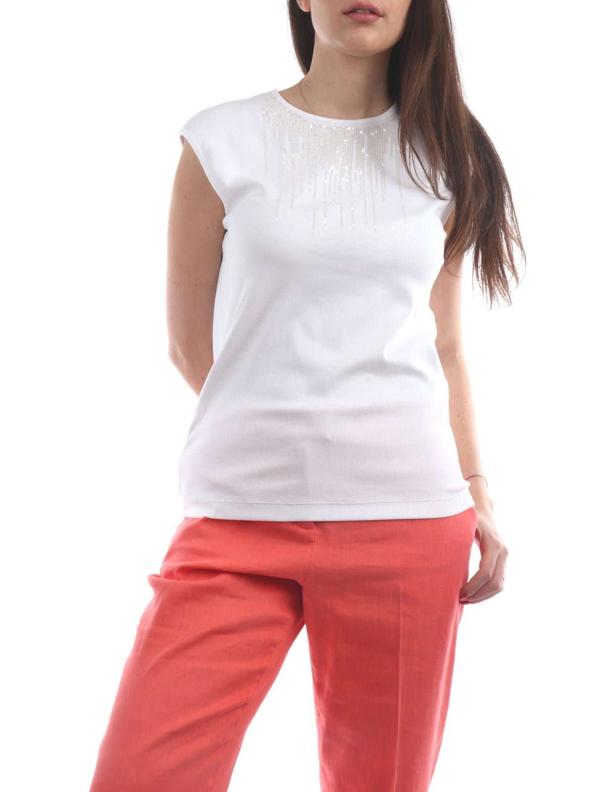 FABIANA FILIPPI T-SHIRT IN COTONE COLORE BIANCO