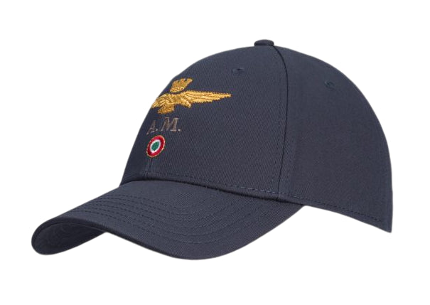 AERONAUTICA MILITARE BERRETTO DA BASEBALL IN COTONE BLU NAVY