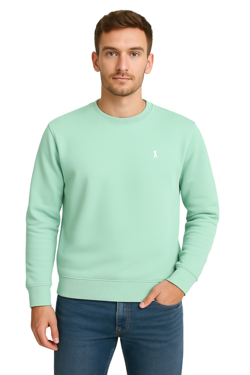 MARK MIDOR FELPA GIROCOLLO 100% COTONE COL MENTA