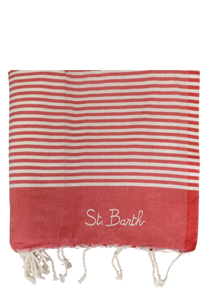 MC2 SAINT BARTH TELO MARE IN COTONE FOUTASN-07698L ROSSO