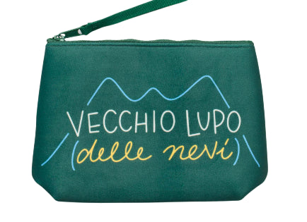 MC2 SAINT BARTH POCHETTE ALINE VERDE IN TESSUTO EFFETTO LANA VECCHIO LUPO DELLE NEVI