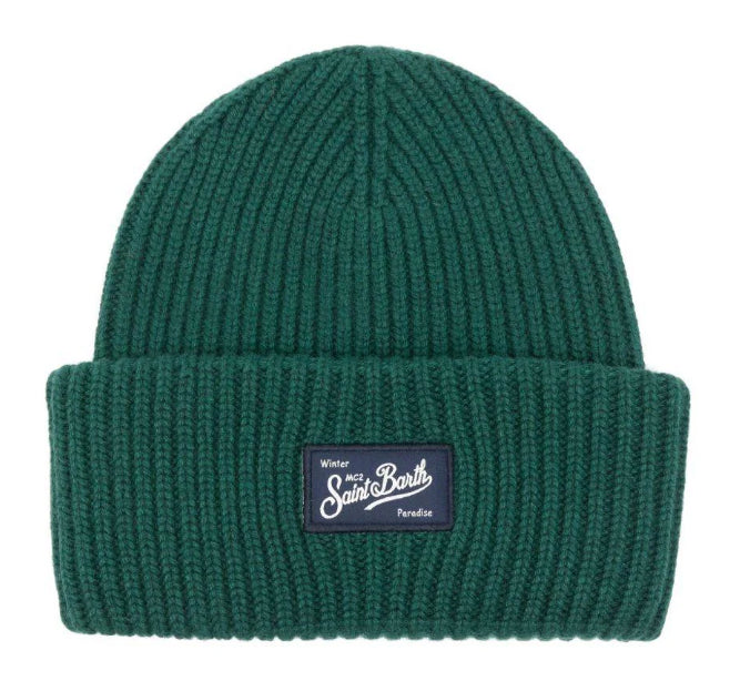 MC2 SAINT BARTH BERRETTO UOMO IN MISTO LANA BERRY BRITISH GREEN