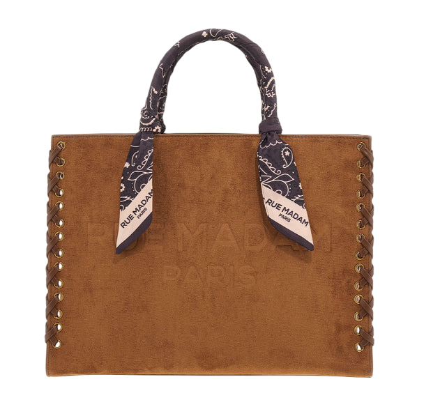 RUE MADAM PARIS TOTE APACHE SUEDE BROWN