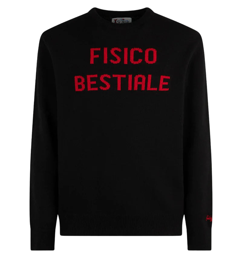 MC2 SAINT BARTH MAGLIA UOMO GIROCOLLO FISICO BESTIALE NERO