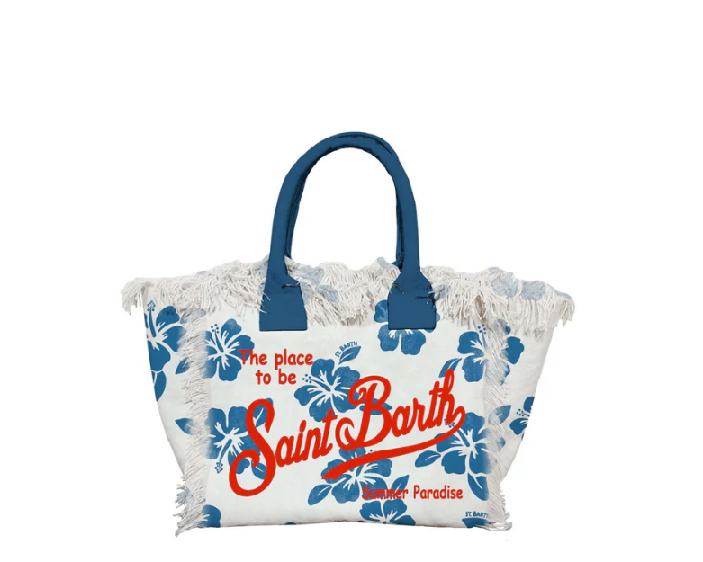 MC2 SAINT BARTH BORSA VANITY MINI IN CANVAS CON STAMPA MINI TIKI HIBISCUS