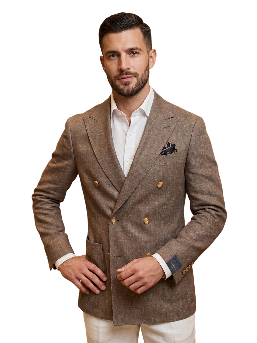 MARK MIDOR GIACCA DOPPIO PETTO IN COTONE COLORE MORO
