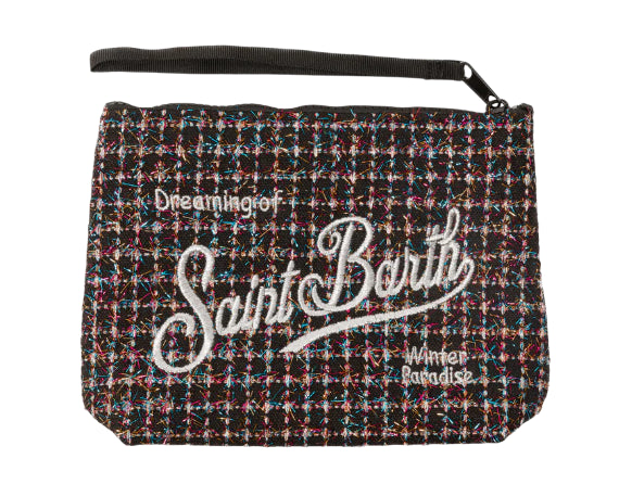 MC2 SAINT BARTH POCHETTE IN TWEED CON LUREX COLORE NERO