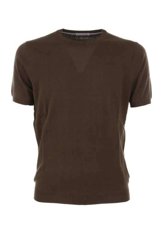T-SHIRT IN MAGLIA MARRONE