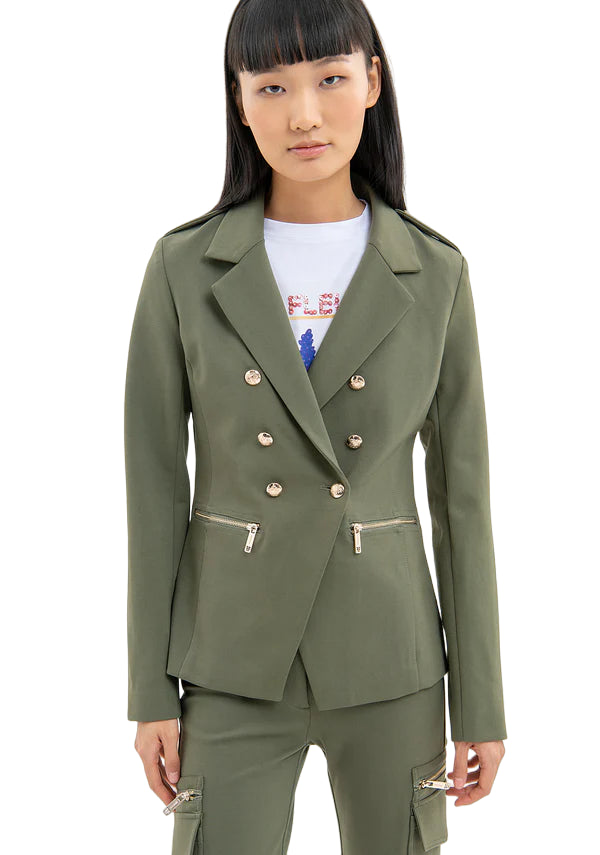 FRACOMINA BLAZER SLIM DOPPIO PETTO GREEN ARMY