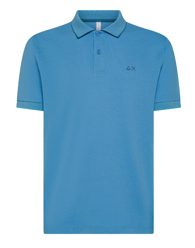 SUN68 UOMO POLO SMALL STRIPES ON COLLAR AVIO