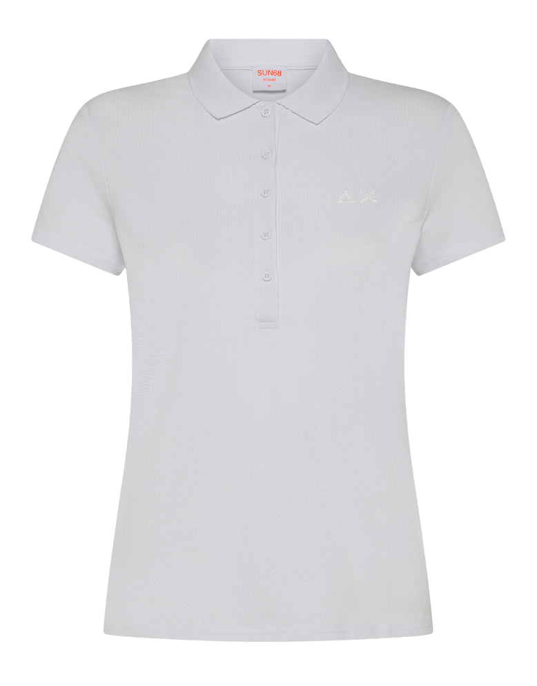 SUN68 MAGLIA POLO SOLID SLIM FIT BIANCO