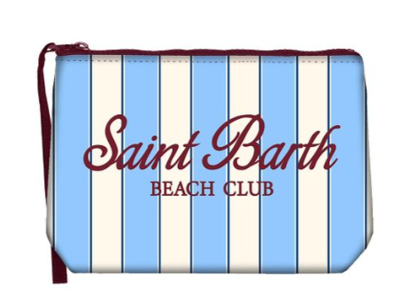 MC2 SAINT BARTH POCHETTE ALINE BEACHE STRIPES CELESTE 3345