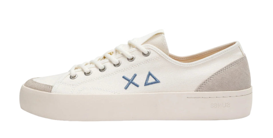 SUN68 SNEAKERS STREET CANVAS BIANCO PANNA