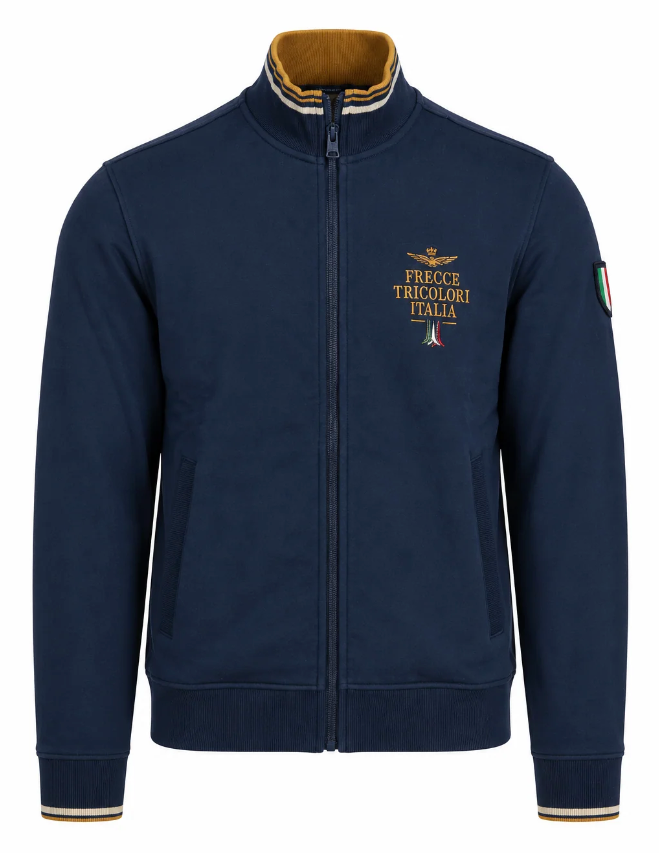 AERONAUTICA MILITARE FELPA FULL ZIP CARDIGAN BLU NAVY