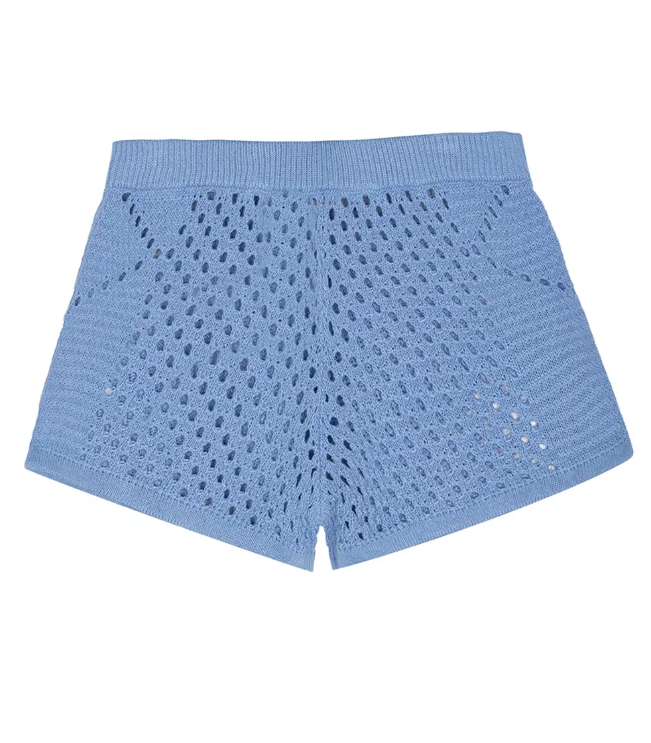 MC2 SAINT BARTH PANTALONCINI IN MAGLIA ALMYRA COLORE DUSTY BLUE