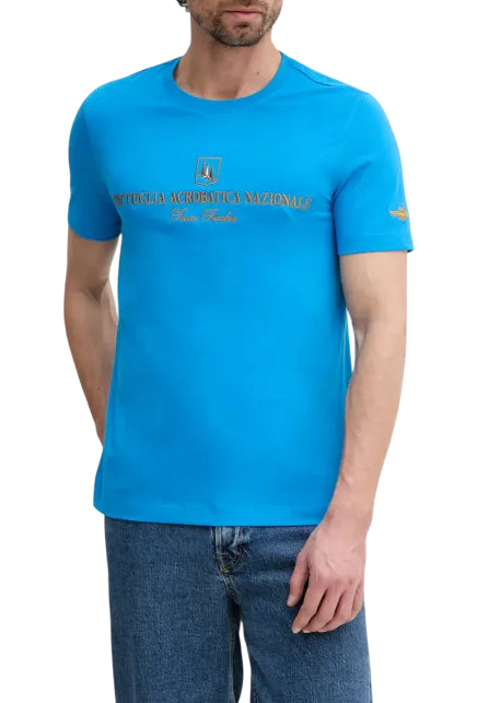 AERONAUTICA MILITARE T-SHIRT GIROCOLLO RICAMO PATTUGLIA BRILLANT BLUE