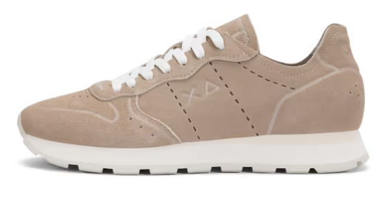 SUN68 SNEAKERS UOMO TOM RAW EDGE IN SUEDE STONE