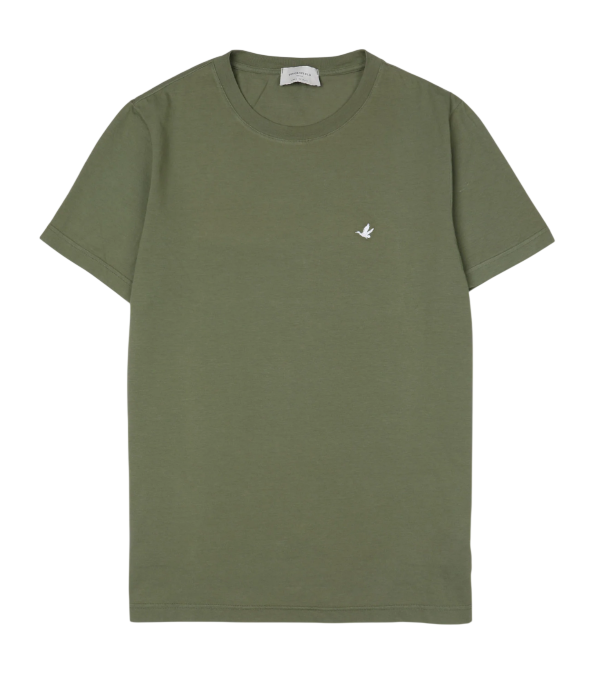 BROOKSFIELD T-SHIRT IN JERSEY DI COTONE CON LOGO RICAMATO MILITARY GREEN