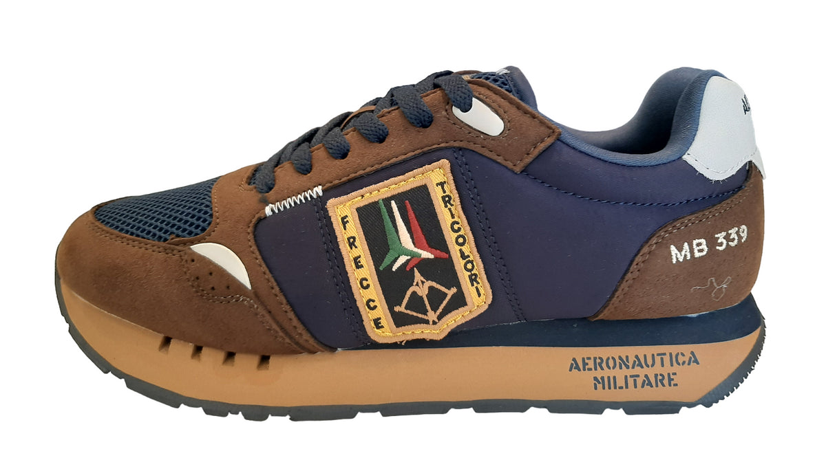 AERONAUTICA MILITARE SNEAKERS MB339 COLORE BROWN WHITE BLUE