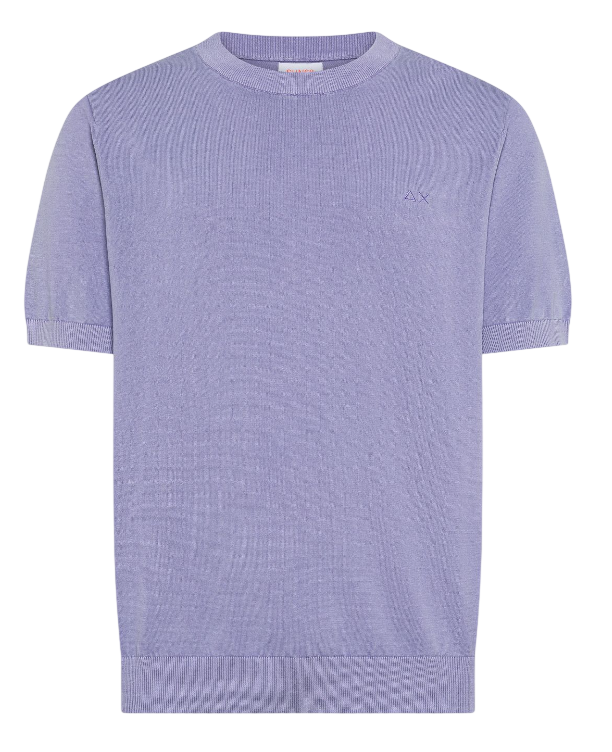 SUN68 UOMO T-SHIRT IN MAGLIA DI COTONE LILLA