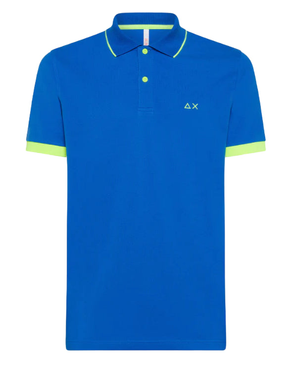 SUN68 POLO UOMO SMALL STRIPE FLUO ROYAL