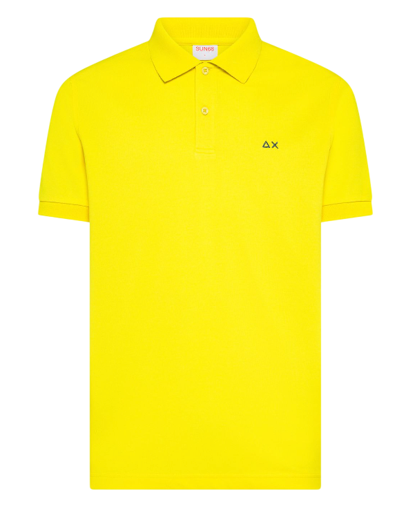 SUN68 UOMO POLO CON STAMPA PAISLEY IN COTONE GIALLO