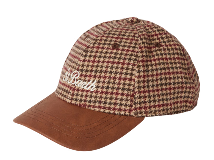 MC2 SAINT BARTH CAPPELLO DA BASEBALL TARTAN MARONE