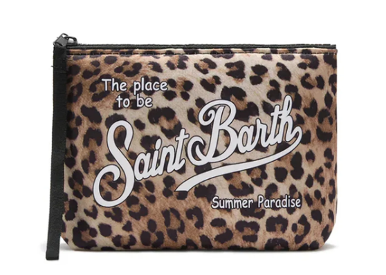 MC2 SAINT BARTH POCHETTE ALINE IN SCUBA STAMPA CLASSIC LEOPARD