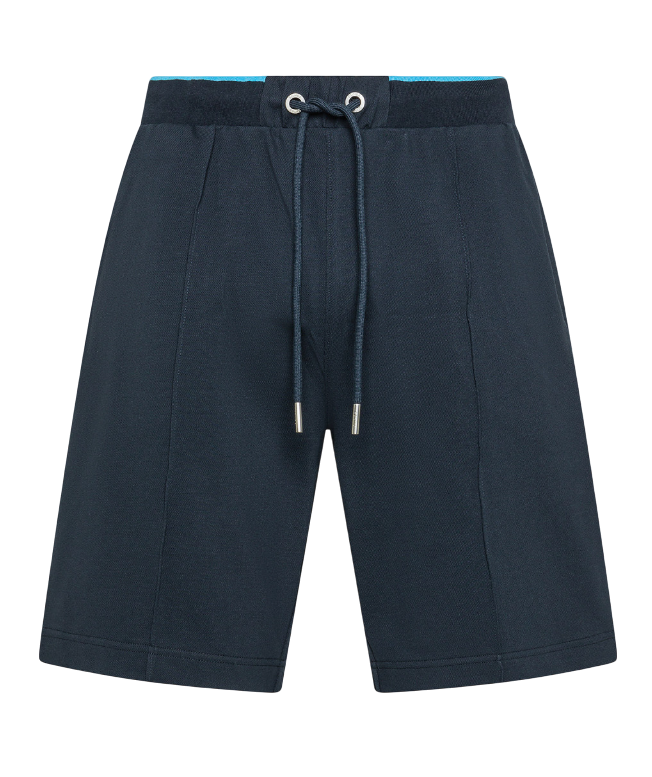 SUN68 UOMO PANTALONCINI PIQUET SMALL STRIPES FLEECE BLU NAVY