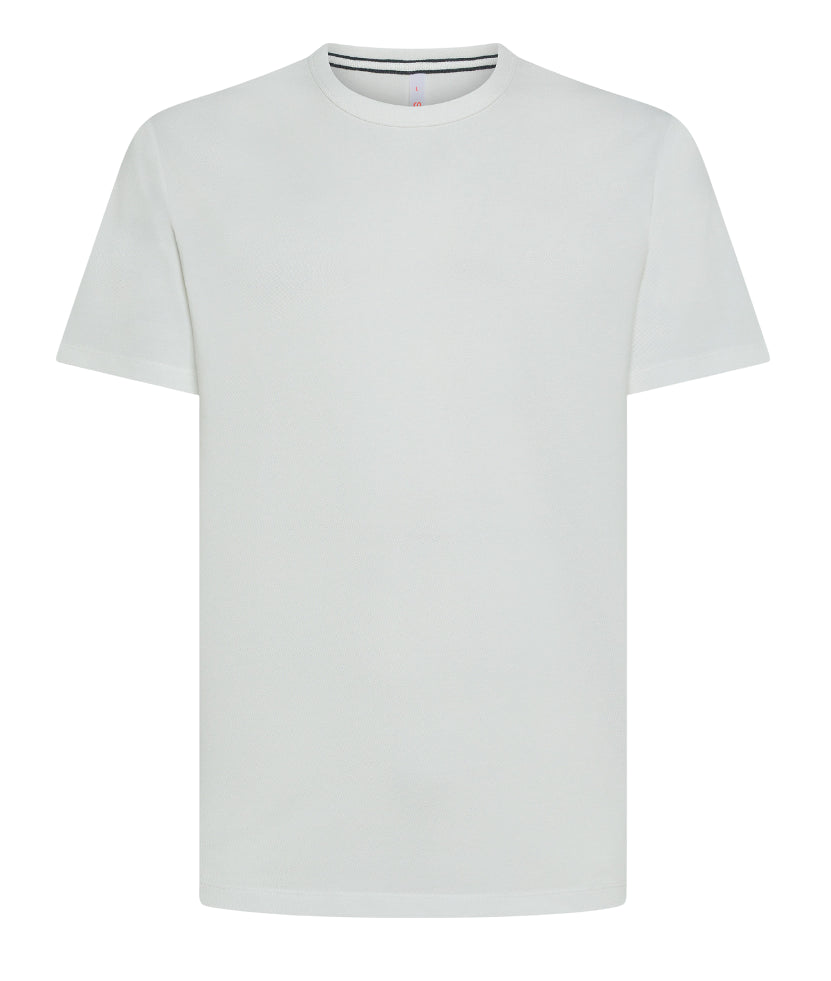 SUN68 UOMO T-SHIRT PIQUET COLD DYE BIANCO PANNA