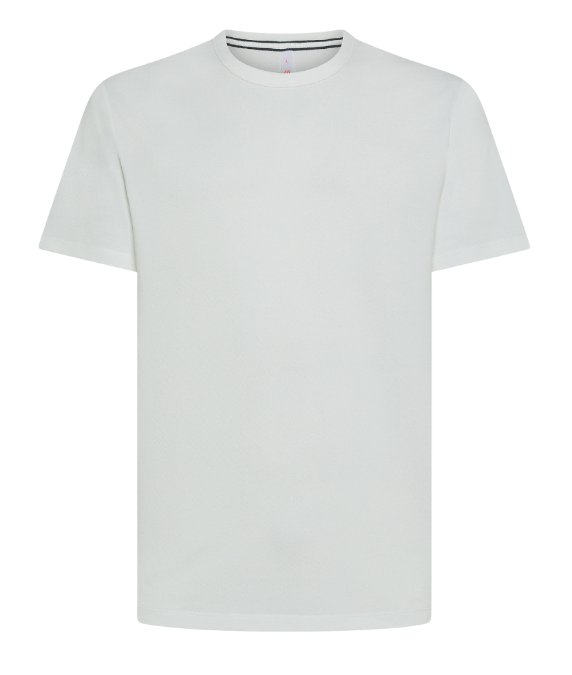 SUN68 UOMO T-SHIRT PIQUET COLD DYE BIANCO PANNA
